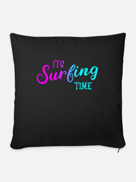 Surfing - Sofakissenbezug 45 x 45 cm - Schwarz