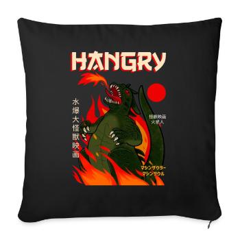 Hangry Moster Faim japonaise - Housse de coussin décorative 45 x 45 cm - noir - Devant