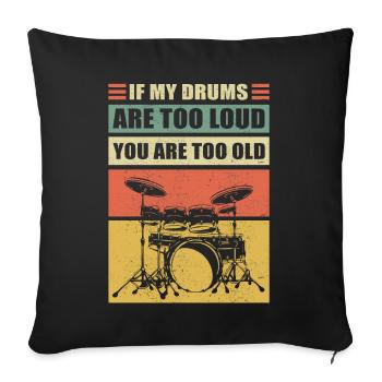 Cadeau de batteur batteur batteur batteur - Housse de coussin décorative 45 x 45 cm - noir - Devant
