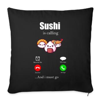 sushi - Sofa pillowcase 17,3'' x 17,3'' (45 x 45 cm) - black - Front