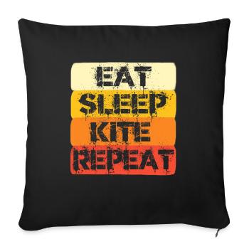 kite surf retro - Housse de coussin décorative 45 x 45 cm - noir - Devant