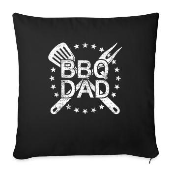 Cadeau de maître barbecue papa - Housse de coussin décorative 45 x 45 cm - noir - Devant