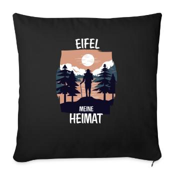 Eifel Mosel Wandern Fluss Winzer Geschenkidee - Sofakissenbezug 45 x 45 cm - Schwarz - Vorne