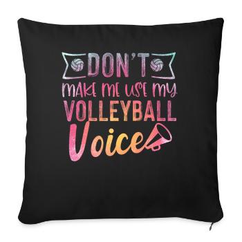 Cadeau de volley-ball d'entraîneur de joueur de volley-ball - Housse de coussin décorative 45 x 45 cm - noir - Devant