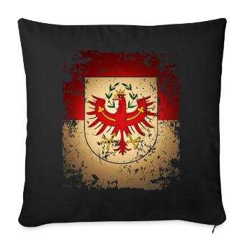 Tyrol Retro Blason Drapeau Drapeau Bua Madl tyrolien - Housse de coussin décorative 45 x 45 cm - noir - Devant