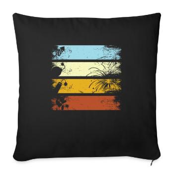 Vintage Fireworks New Year's Eve Pyrotechnics Gift - Housse de coussin décorative 45 x 45 cm - noir - Devant