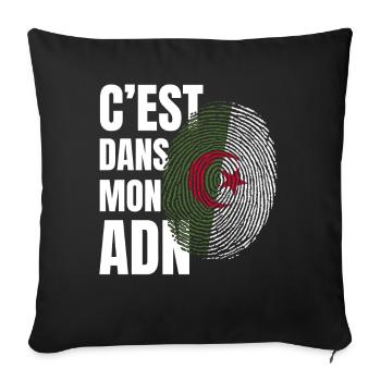 ADN Algérien Drapeau Algérien Fier Cadeau - Housse de coussin décorative 45 x 45 cm - noir - Devant
