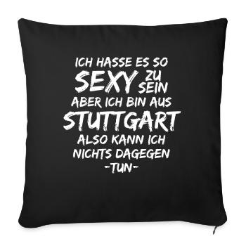 Stuttgart Stuttgarter lustig - Sofakissenbezug 45 x 45 cm - Schwarz - Vorne