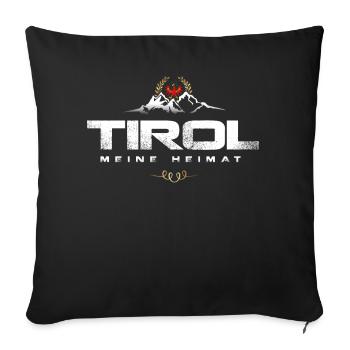 Tirol Meine Heimat Berge Tiroler Adler Wappen - Sofakissenbezug 45 x 45 cm - Schwarz - Vorne