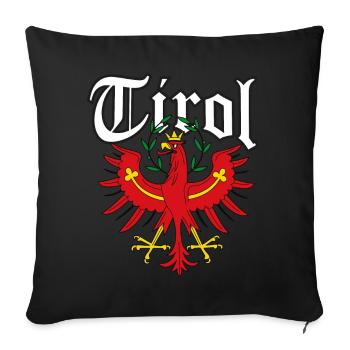 Tirol Tiroler Adler Wappen - Sofakissenbezug 45 x 45 cm - Schwarz - Vorne