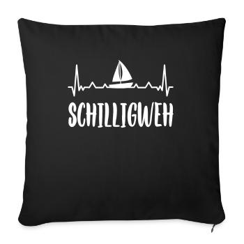 Schillig Urlaub Fernweh Nordsee Norddeutsch - Sofakissenbezug 45 x 45 cm - Schwarz - Vorne
