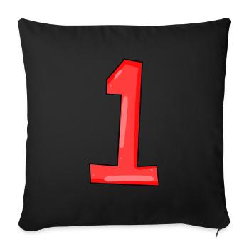 1 - Sofa pillowcase 17,3'' x 17,3'' (45 x 45 cm) - black - Front