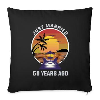 Married for 50 years Golden High Age - Sofa pillowcase 17,3'' x 17,3'' (45 x 45 cm) - black - Front