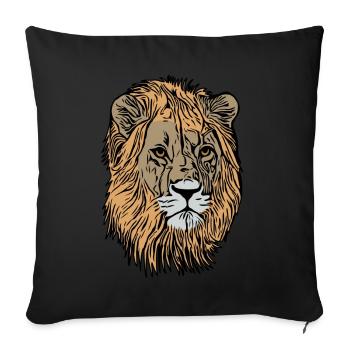 Lion's head Africa animal motif predator imprint art - Sofa pillowcase 17,3'' x 17,3'' (45 x 45 cm) - black - Front