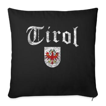 Tirol Vintage Retro mit Tiroler Wappen Adler - Sofakissenbezug 45 x 45 cm - Schwarz - Vorne
