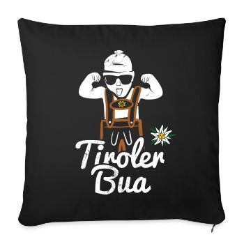 Bua tyrolienne avec pantalon en cuir Lausbua du Tyrol Costume - Housse de coussin décorative 45 x 45 cm - noir - Devant