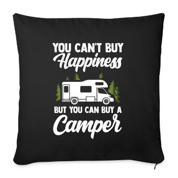 camper - Sofa pillowcase 17,3'' x 17,3'' (45 x 45 cm) - black - Front