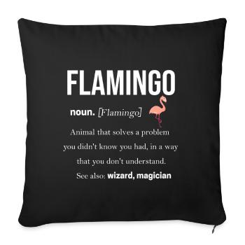 Flamingo - Housse de coussin décorative 45 x 45 cm - noir - Devant