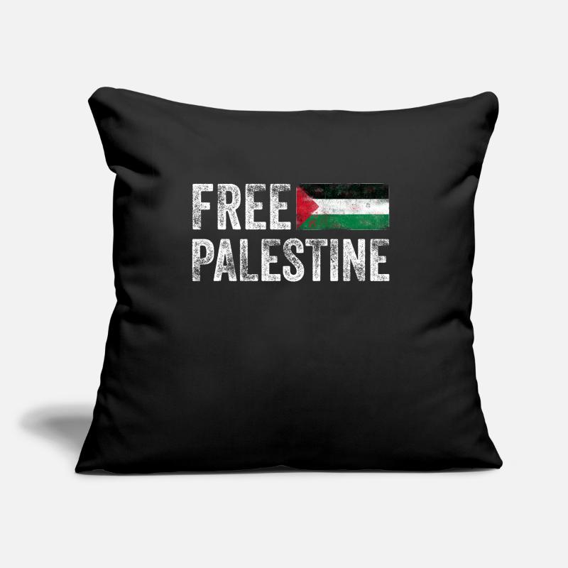 Free Palestine Support Palestine Libre drapeau Housse de coussin décorative 45 x 45 cm