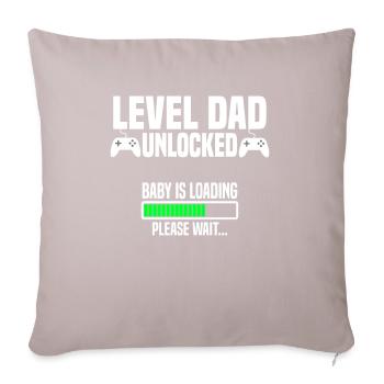 Level Dad unlocked - Sofakissenbezug 45 x 45 cm - helles Taupe - Vorne