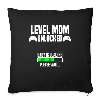 Level Mom unlocked - Sofakissenbezug 45 x 45 cm - Schwarz - Vorne