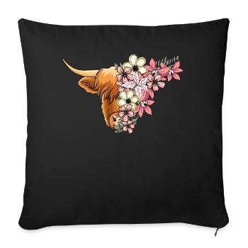 Des fleurs de haute-terre - Housse de coussin décorative 45 x 45 cm - noir - Devant