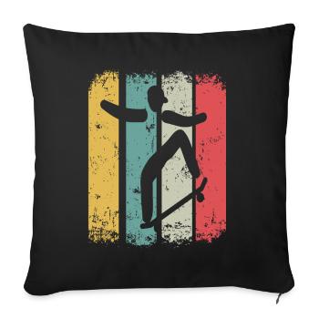 Retro Skateboarder Skateboard Skater Skateboarding - Sofa pillowcase 17,3'' x 17,3'' (45 x 45 cm) - black - Front