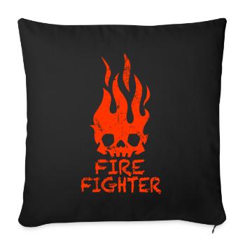 Firefighter Firefighters Pompier - Housse de coussin décorative 45 x 45 cm - noir - Devant
