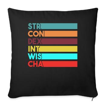 Gamer Stats Geschenk - Sofakissenbezug 45 x 45 cm - Schwarz - Vorne