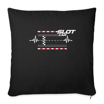 Le Racing, c’est la vie ! - Slot car Slot racing - Housse de coussin décorative 45 x 45 cm - noir - Devant