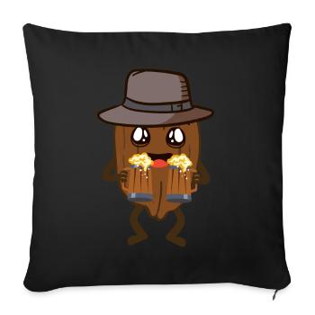 Noix - Housse de coussin décorative 45 x 45 cm - noir - Devant