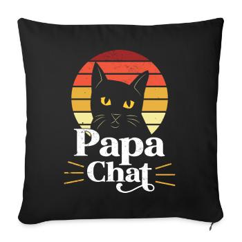 Papa Cat Cat Lovers Of Cats Father - Sofa pillowcase 17,3'' x 17,3'' (45 x 45 cm) - black - Front