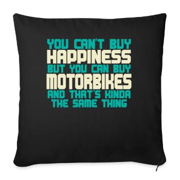 MOTORBIKE - Money Can'T Buy Happiness Motorbikes - Sofa pillowcase 17,3'' x 17,3'' (45 x 45 cm) - black - Front