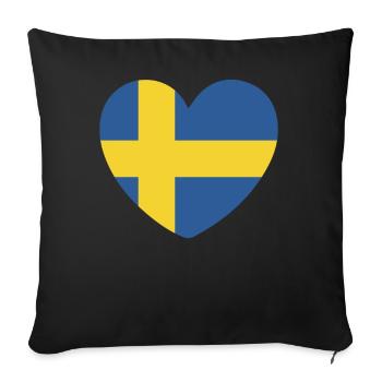 FANTASTIC SWEDEN FLAG DESIGN - Sofakissenbezug 45 x 45 cm - Schwarz - Vorne