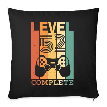 Retro Gamer Level 52 Complete Gifts 52.Anniversaire - Housse de coussin décorative 45 x 45 cm - noir - Devant