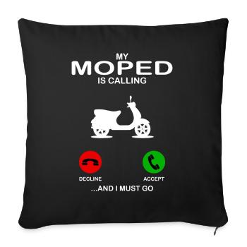 moped - Sofa pillowcase 17,3'' x 17,3'' (45 x 45 cm) - black - Front