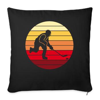 Hockey hockey hockey cadeau rétro - Housse de coussin décorative 45 x 45 cm - noir - Devant