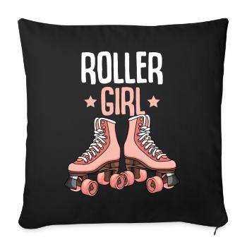 Rollschuhe Roller Girl Roller Skates Rollschuh - Sofa pillowcase 17,3'' x 17,3'' (45 x 45 cm) - black - Front