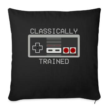 Classically Trained Gamer Gift - Sofa pillowcase 17,3'' x 17,3'' (45 x 45 cm) - black - Front