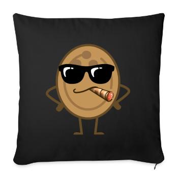 Cool coconut - Sofa pillowcase 17,3'' x 17,3'' (45 x 45 cm) - black - Front
