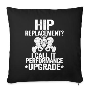 Hanche OP chirurgie rétablissement Nouveau cadeau de hanche - Housse de coussin décorative 45 x 45 cm - noir - Devant