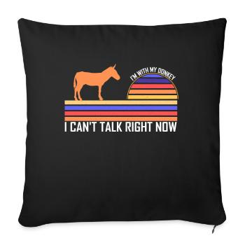 Âne - Housse de coussin décorative 45 x 45 cm - noir - Devant