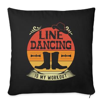 Line Dancing Cowboy Boots Line Dance Country Music - Sofakissenbezug 45 x 45 cm - Schwarz - Vorne