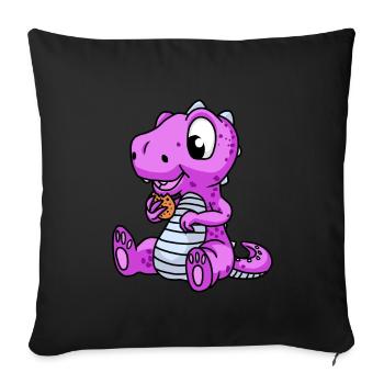 Fantasy for Kids Dino Dinosaur Dragon Baby - Sofa pillowcase 17,3'' x 17,3'' (45 x 45 cm) - black - Front