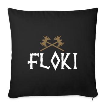 Floki Wikinger Axt Altnordisch Seekrieger - Sofakissenbezug 45 x 45 cm - Schwarz - Vorne