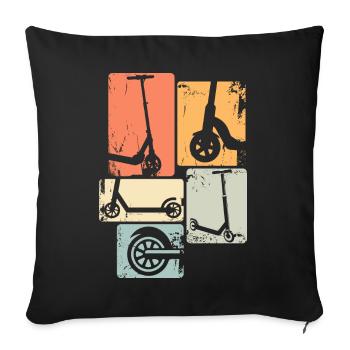 Scooter Roller Stunt Retro Tretroller - Sofa pillowcase 17,3'' x 17,3'' (45 x 45 cm) - black - Front