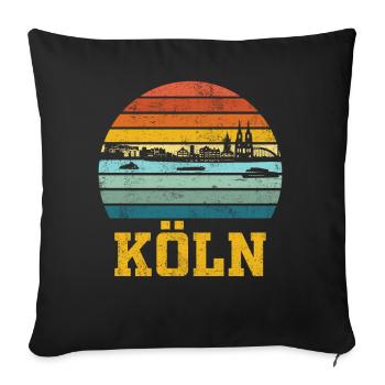 Kölner Köln | Köln Stadt Retro Vintage - Sofakissenbezug 45 x 45 cm - Schwarz - Vorne