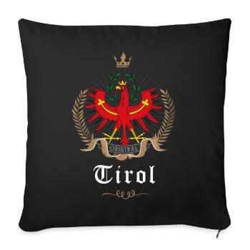 Tyrole couronne de laurier Armoiries tyroliennes Aigle Original - Housse de coussin décorative 45 x 45 cm - noir - Devant
