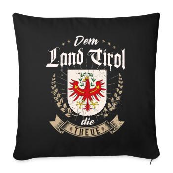 Dem Land Tirol die Treue Bekleidung Tiroler Adler - Sofakissenbezug 45 x 45 cm - Schwarz - Vorne