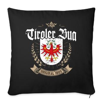 Tiroler Bua Tirol Wappen Adler Bekleidung - Sofakissenbezug 45 x 45 cm - Schwarz - Vorne